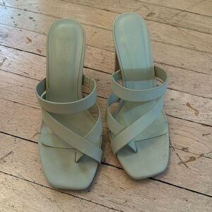 Pale Green Heeled Sandals